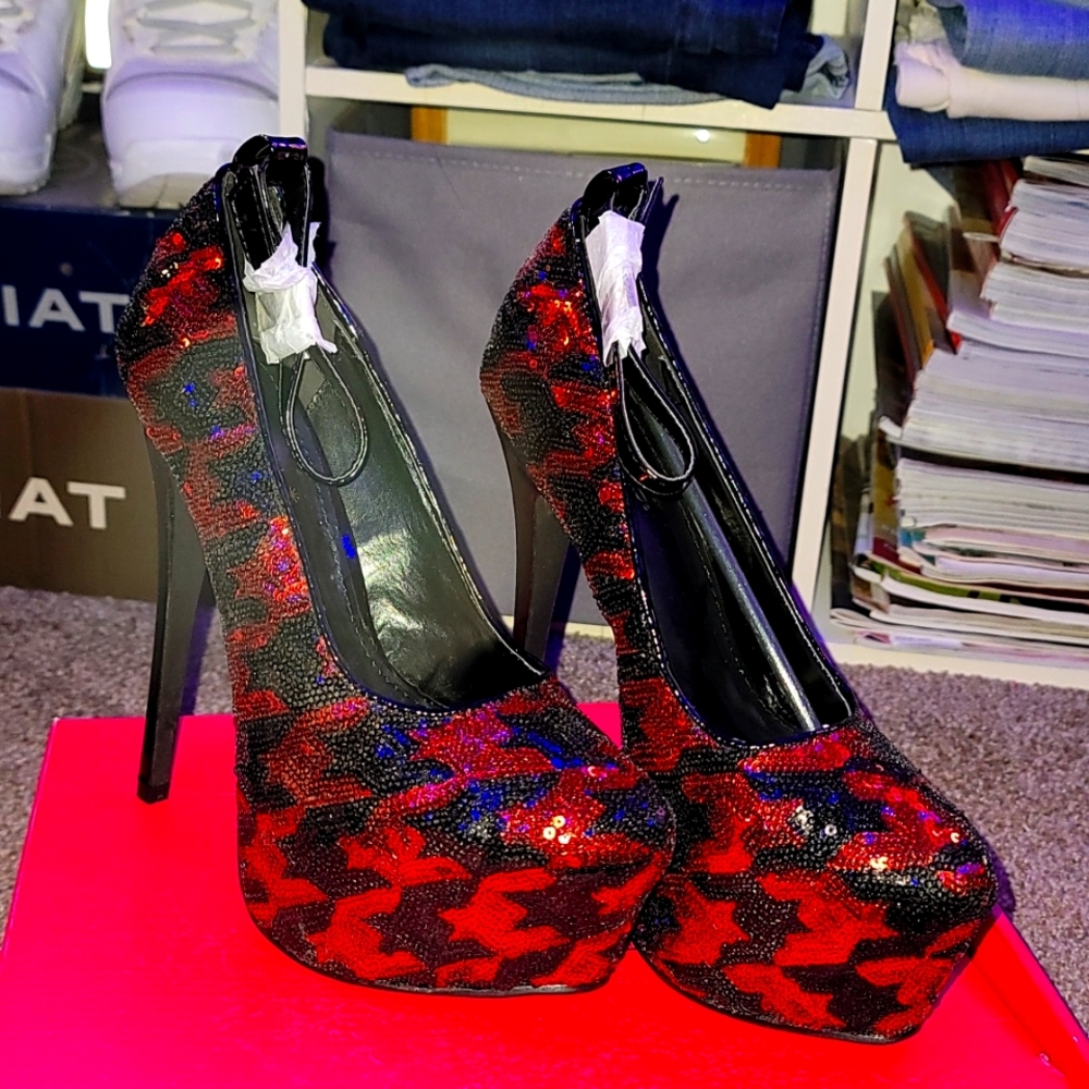 Red and black sequence heels!